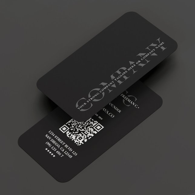 Cartão De Visita Profissional de Monograma das Cinzas Escuras da Em (Modern Company Dark Grey Monogram Professional Business Card
)