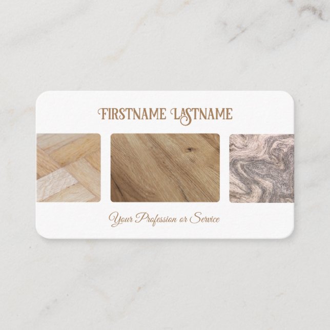 Cartão De Visita Profissional de pavimentos de madeira natural (Frente)