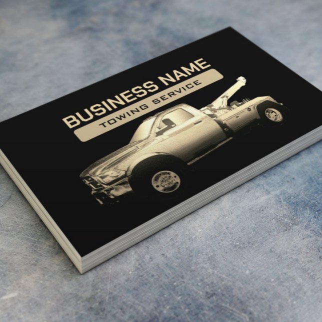 Cartão De Visita Profissional de reboque Dourado da empresa (Criador carregado)