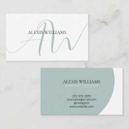 Cartão De Visita Profissional de Script Elegante Minimalista Modern