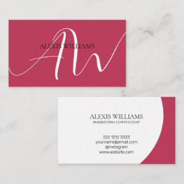 Cartão De Visita Profissional de Script Elegante Minimalista Modern