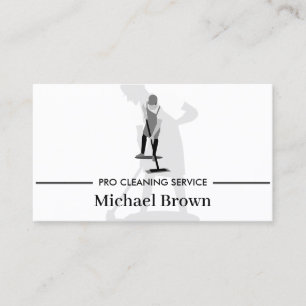 Cartão De Visita Profissional de Serviço de Limpeza Familiar de Mo