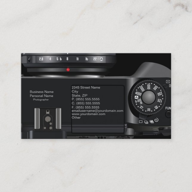 Cartão de visita profissional do fotógrafo (Frente)