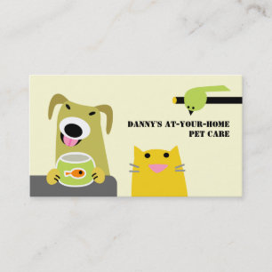 Cartão De Visita Profissional dos cuidados dos animais de estimaç