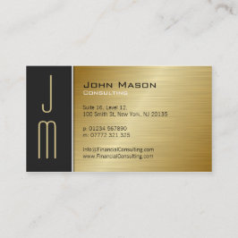 Cartão de visita profissional Dourado com escova p