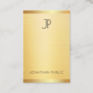 Cartão De Visita Profissional Dourado elegante e elegante personali