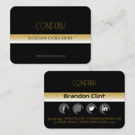 Cartão de visita profissional dourado preto elegan