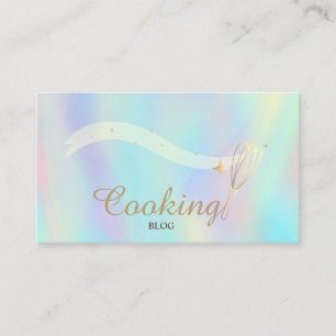 Cartão De Visita Profissional, Dourado Whisk, holográfico do Cozin