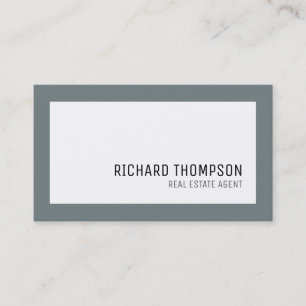 Cartão De Visita Profissional e elegante, borda da Cinza, mínimo