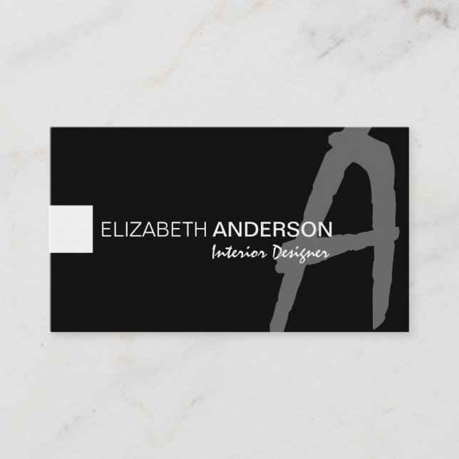 Cartão De Visita Profissional elegante clássico minimalista moderno (Frente)