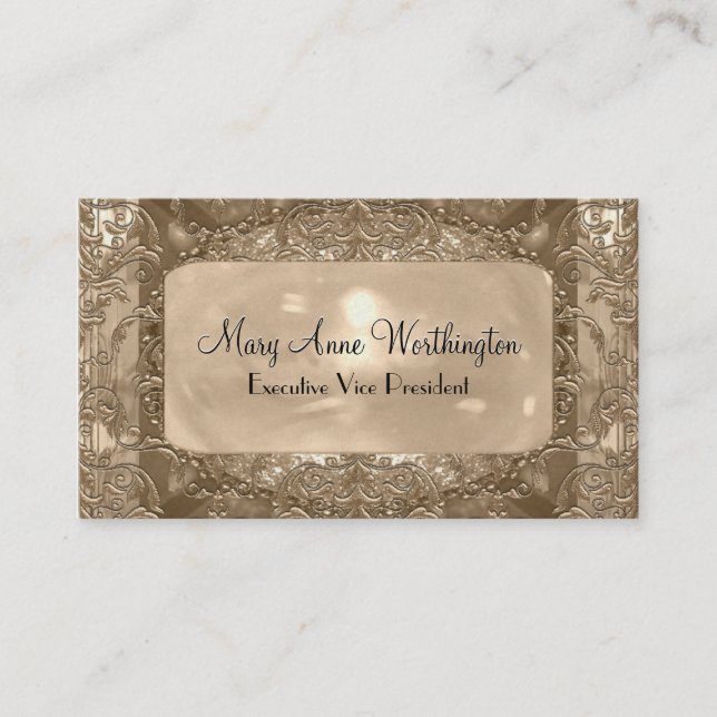 Cartão De Visita Profissional elegante da pérola de Janyet (Frente)