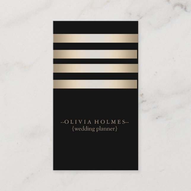 Cartão De Visita Profissional elegante moderno do metal da folha (Frente)