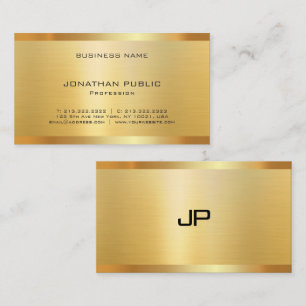Cartão De Visita Profissional Elegante Moderno Falso Ouro Premium S