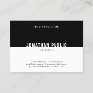 Cartão De Visita Profissional elegante preto-e-branco Modelo