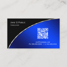 Profissional elegante QR Azul Brilhante Moderno