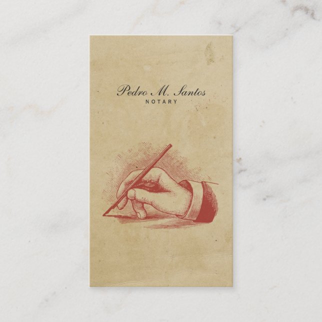 Cartão De Visita Profissional legal simples da mão da caneta do (Frente)