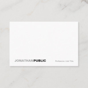 Cartão De Visita Profissional liso simples branco elegante moderno