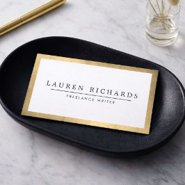 Cartão De Visita Profissional Luxo Falso Dourado e Branco