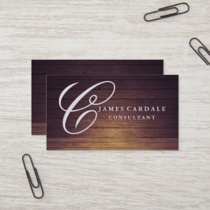 Cartão De Visita Profissional Marrom Madeira Lap Moderno Elegante