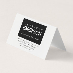 Cartão De Visita Profissional minimalista moderno simples preto bra