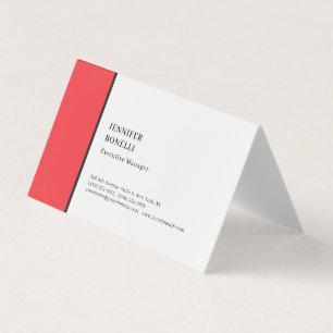 Cartão De Visita Profissional minimalista moderno vermelho branco