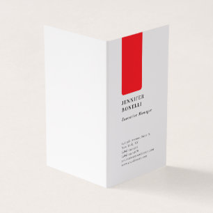 Cartão De Visita Profissional minimalista moderno vermelho branco