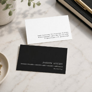 Cartão De Visita Profissional Minimalista Preto e Branco