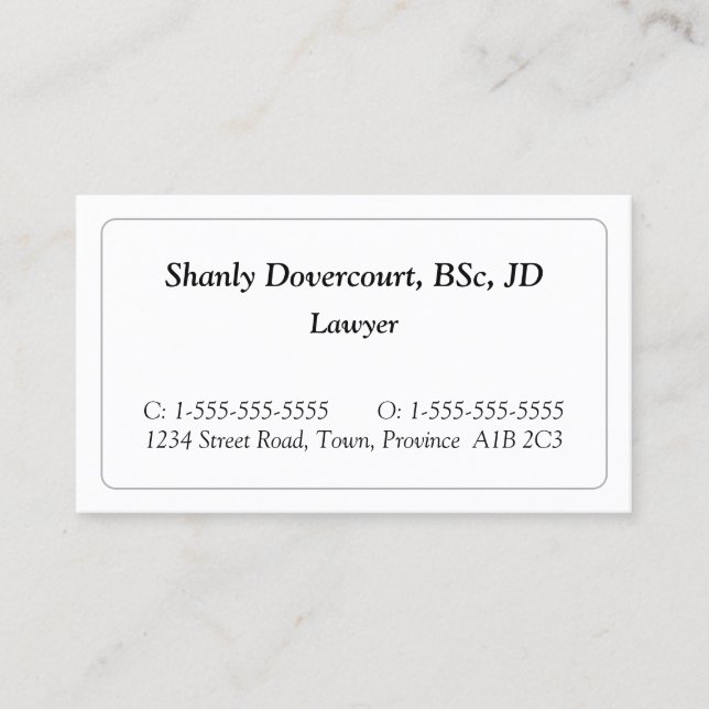 Cartão de visita profissional mínimo (Frente)