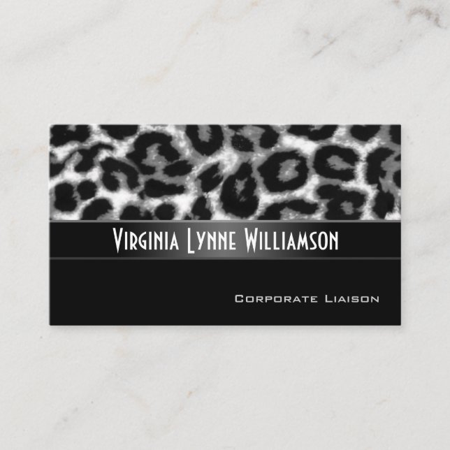 Cartão de visita profissional moderna do Leopardo  (Frente)