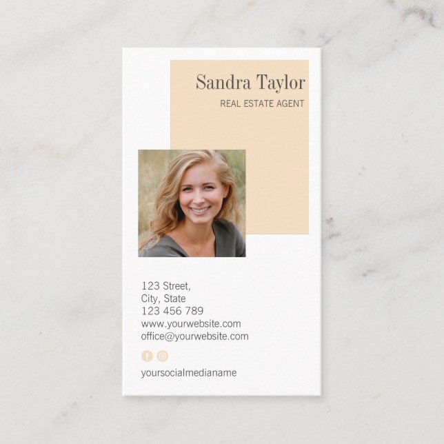 Cartão De Visita Profissional moderno adicione seu logotipo materia (Frente)