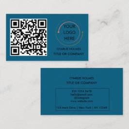 Cartão de visita profissional moderno com código Q