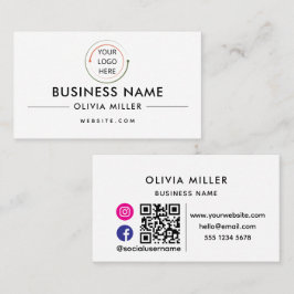 Cartão de visita profissional moderno com código Q