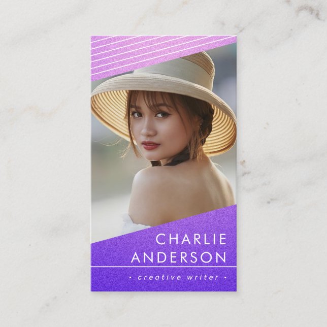 Cartão de visita profissional moderno com fotograf (Frente)