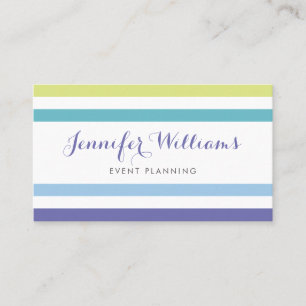 Cartão De Visita Profissional moderno das listras verdes roxas