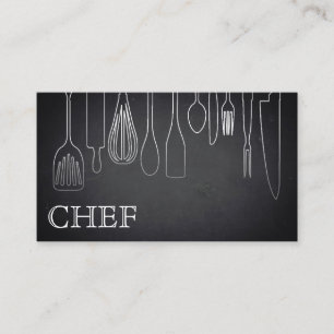 Cartão De Visita Profissional moderno de chef minimalista de chef