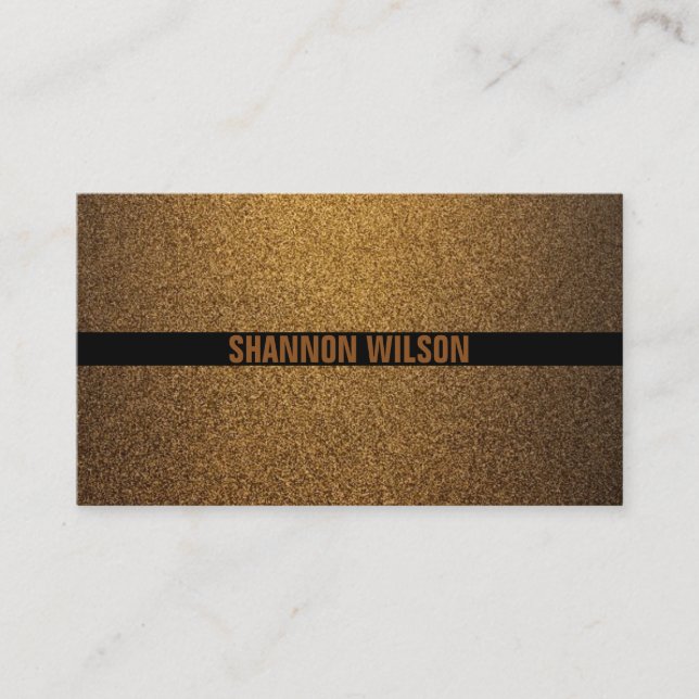 Cartão De Visita Profissional moderno de cobre preto e ouro (Frente)