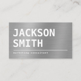 Cartão De Visita Profissional moderno de Prata Simples
