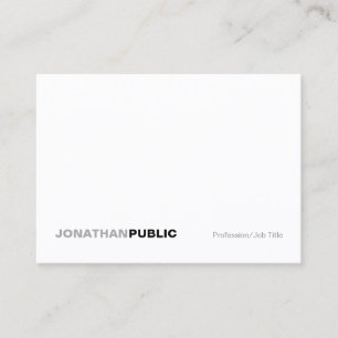 Cartão De Visita Profissional Moderno Elegante Branco Simples Plano