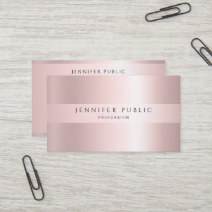 Cartão De Visita Profissional Moderno Elegante Rosa Dourado Luxuoso