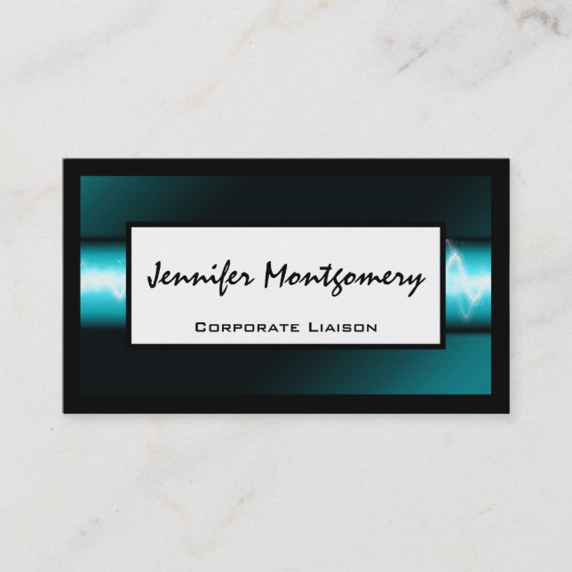 Cartão de visita profissional moderno elétrico azu (Frente)