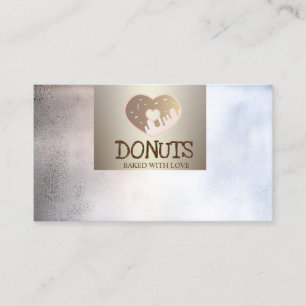 Cartão De Visita Profissional Moderno,Metálico,Donuts,Padaria