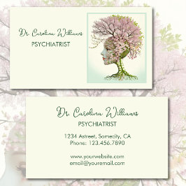 Cartão De Visita Profissional neurológica floral cerebral feminina