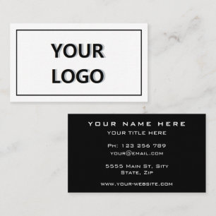 Cartão de visita profissional preto e branco