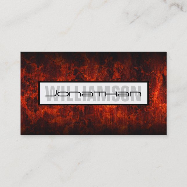 Cartão de visita profissional preto e vermelho (Frente)