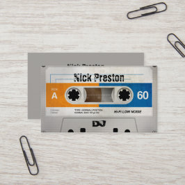 Cartão De Visita Profissional retro legal da cassete áudio | DJ