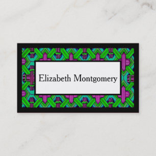 Cartão de visita profissional roxo e verde