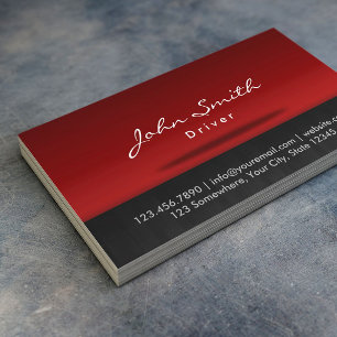 Cartão De Visita Profissional vermelho à moda do palco do motorist