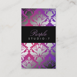 Cartão De Visita Programa roxo do esplendor do Shimmer do damasco