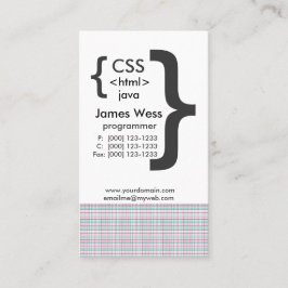 Cartão De Visita Programador da Web do computador de Techie Java