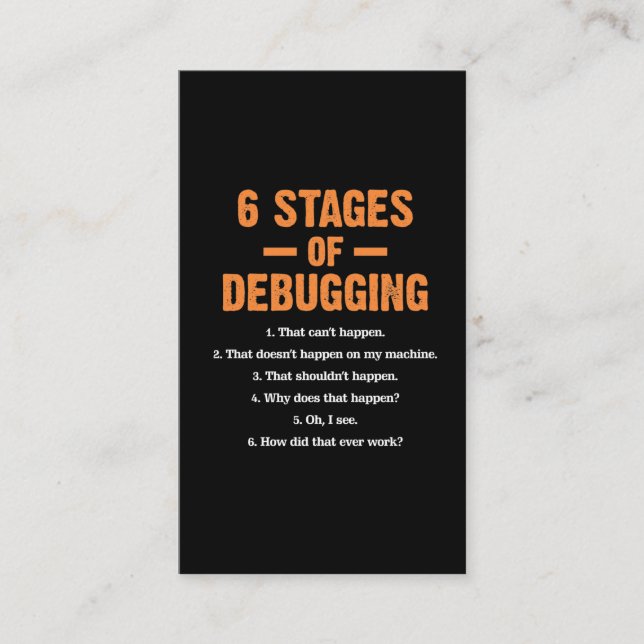 Cartão De Visita Programador de computador de codificação de Inseto (Frente)